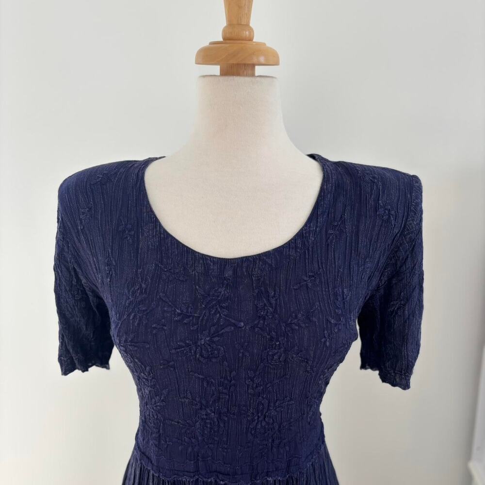 All That Jazz Purple/Blue Pleated Ruffle Maxi Dancing Dress Medium - Picture 3 of 7